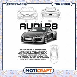 Audi R8 PNG Design Instant Download