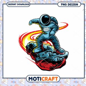 Astronaut Surfing PNG Design