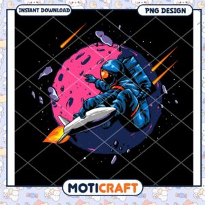 Astronaut Space Rocket PNG Design