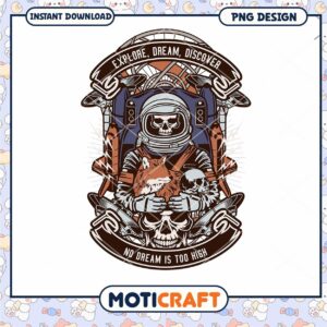 Astronaut Skull PNG Design Download