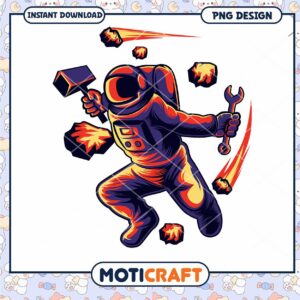 Astronaut PNG Wrench & Hammer Design