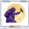 Astronaut Painting Moon PNG Design 1 Astronaut Painting Moon PNG Design