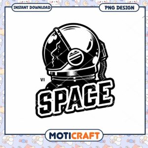 Astro Helmet Space Design PNG Instant Download Graphic