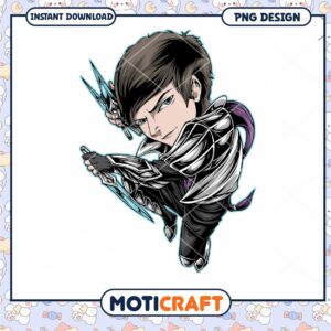 Anime Boy PNG Chibi Knight Design