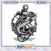 Anchor Fish PNG Design Instant Download
