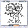 Thing 1 and Thing 2 SVG PNG Download Fun Design