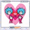 Thing 1 and Thing 2 Heart Love PNG Instant Download Design
