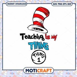 Teaching Is My Thing Cat Hat PNG Instant Download Art