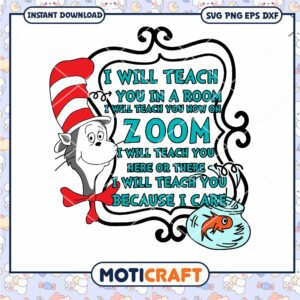 Teach You on Zoom Fun Cat in the Hat PNG Download