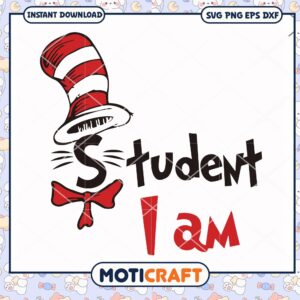 Student I Am Cat Hat Design for PNG Downloadables