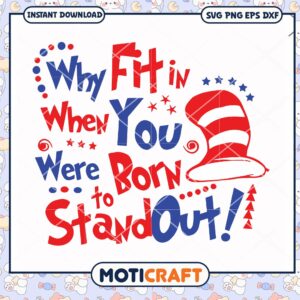 Stand Out Quote Design PNG Instant Download Art Print