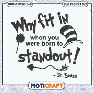 Stand Out Inspirational Quote Dr Seuss PNG Download