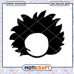 Spiky Hair Silhouette PNG Instant Download Design File