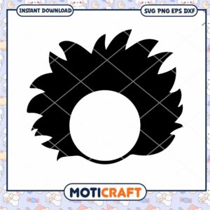 Spiky Hair Silhouette Clipart for Instant Download PNG