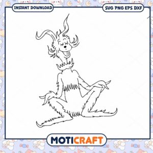 Relaxed Monster Coloring Page Instant Download PNG File