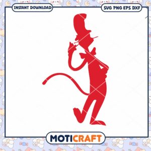 Red Cat Silhouette PNG Instant Download for Crafts