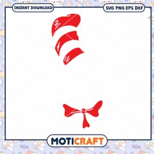Red Cat Hat with Bow Downloadable SVG PNG Files