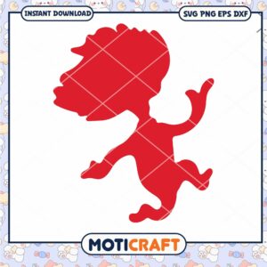 Red Cartoon Silhouette PNG for Creative Projects