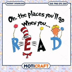 Oh the Places Youll Go When You Read PNG Design Download