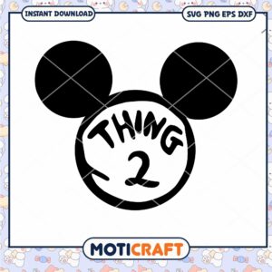Mickey Mouse Inspired Thing 2 PNG Digital Download Design