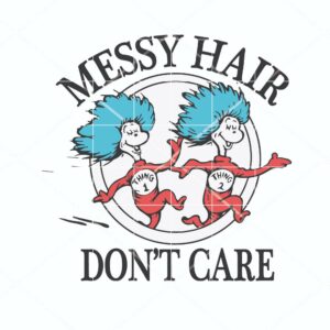 Messy Hair Dont Care Fun Cartoon Character Design PNG