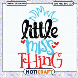 Little Miss Thing Cute PNG Design for Kids Crafts