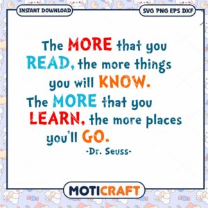 Inspiring Dr Seuss Quote PNG for Learning and Growth