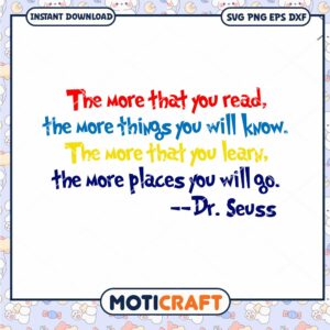 Inspiring Dr Seuss Quote Digital Download PNG Art