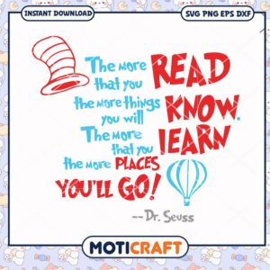 Inspiring Dr Seuss Quote for Learning and Adventure PNG