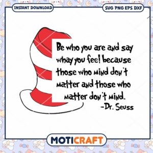 Inspiring Dr Seuss Quote Cat in the Hat PNG Download