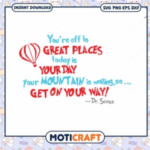 Inspirational Dr Seuss Quote Wall Art PNG Download