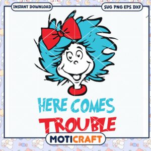 Here Comes Trouble Fun PNG Download for DIY Projects