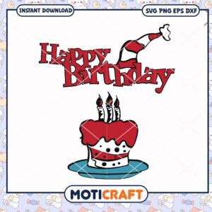 Happy Birthday Cake Design PNG Instant Download File