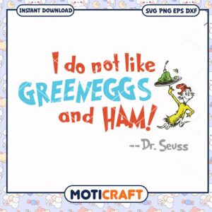 Green Eggs and Ham Dr Seuss Printable Art PNG File