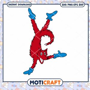 Funny Red Cat Character PNG Instant Download Design