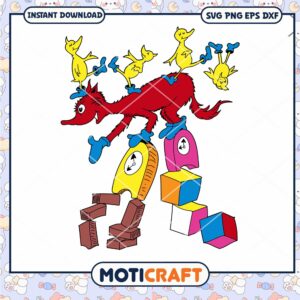 Funny Red Fox with Yellow Birds Digital Download PNG