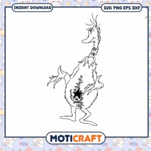 Funny Monster Character Line Art PNG Instant Download