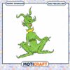 Funny Green Monster Relaxing PNG Instant Download Art