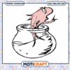Funny Fish in a Bowl Cartoon PNG Instant Download Art