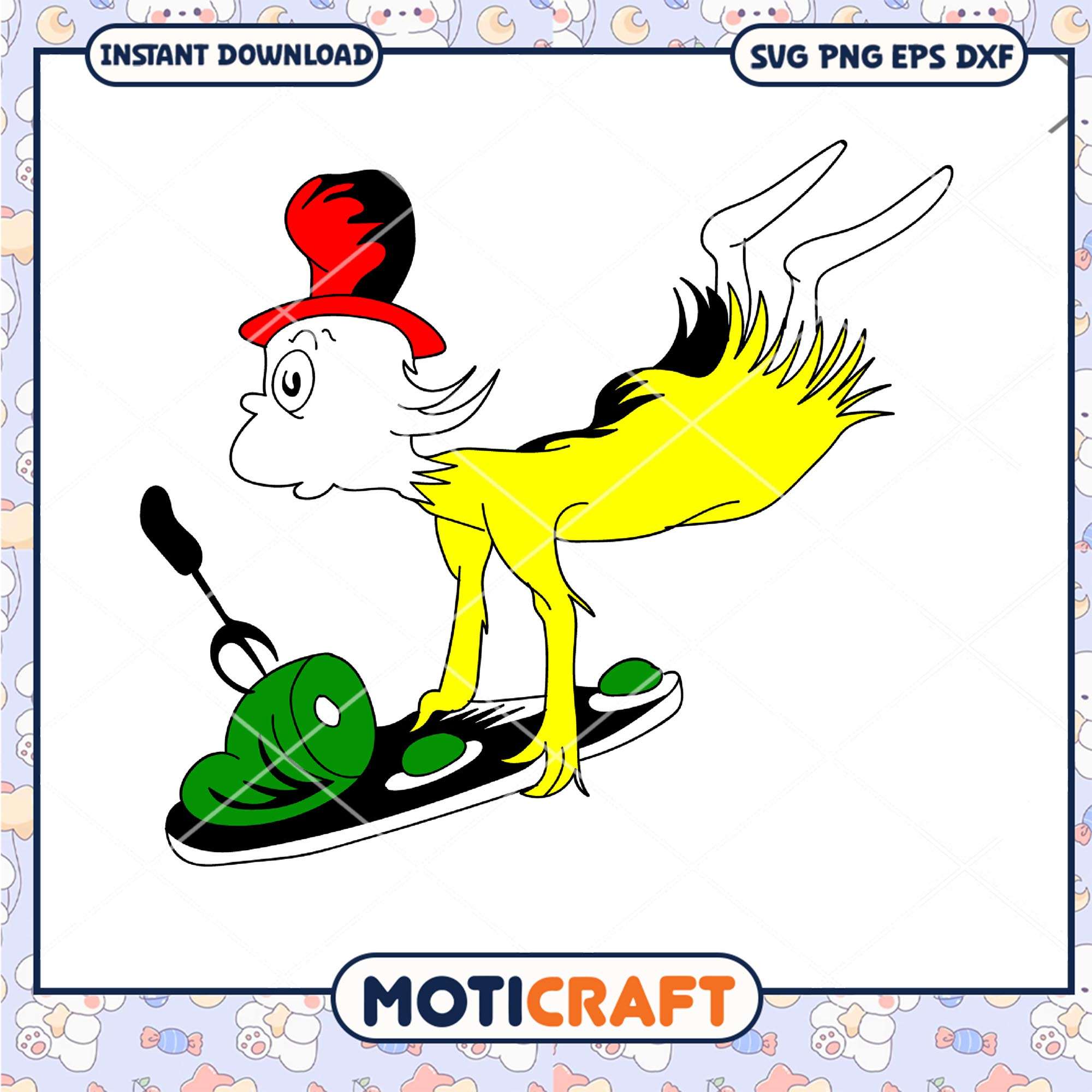 Funny Cat Character Riding a Green Skateboard PNG Download Funny Cat Character Riding a Green Skateboard PNG Download