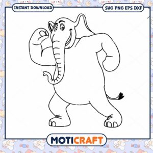 Funny Cartoon Elephant Coloring Page for Kids Download