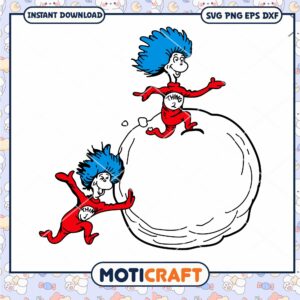 Fun Thing 1 and Thing 2 PNG Instant Download for Kids