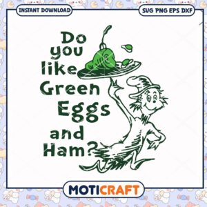 Fun Green Eggs and Ham Printable PNG for Kids Rooms
