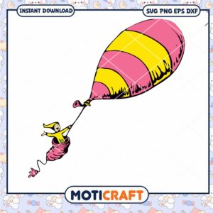 Fun Colorful Balloon Girl PNG Instant Download Craft Art