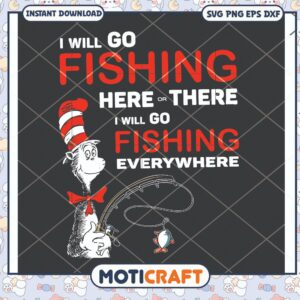 Fishing Cat in Hat Instant Download PNG Artwork Design