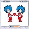 Dr Seuss Thing 1 and Thing 2 PNG Instant Download Art