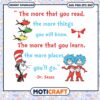 Dr Seuss Reading Quote PNG Instant Download for Kids