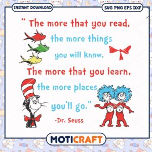 Dr Seuss Quote Read Learn Explore PNG Instant Download