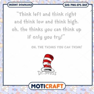 Dr Seuss Quote Printable PNG for Inspirational Decor