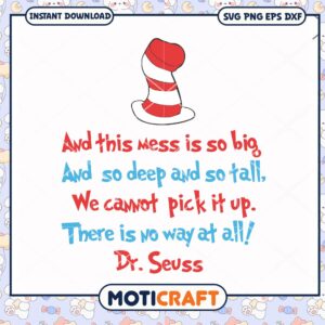 Dr Seuss Quote Messy Fun PNG Downloadable Art Print